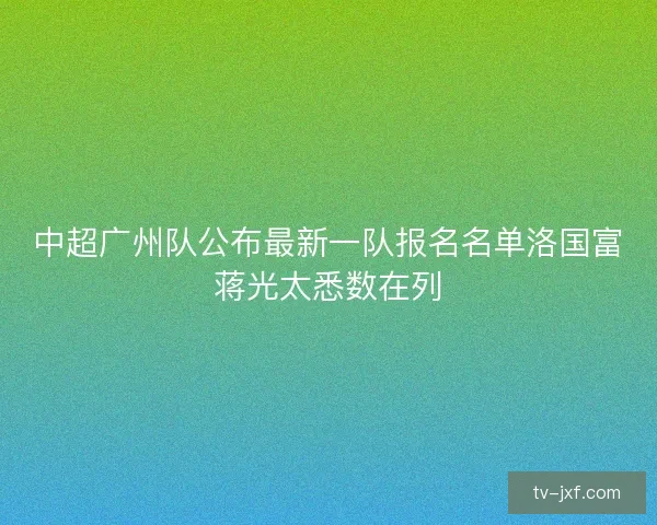 中超广州队公布最新一队报名名单洛国富蒋光太悉数在列 中超广州队公布最新一队报名名单洛国富蒋光太悉数在列